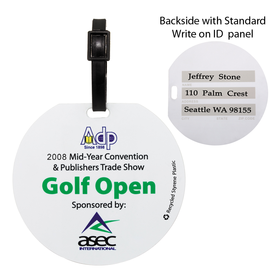 Custom Golf Bag Tags. Logo Printed Golf Bag Tags & Luggage Tags for Golf Tournament Giveaways & Outings
