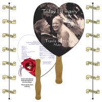 Paper Hand Fans Printed with a Custom Announcement, Invitation, or Logo